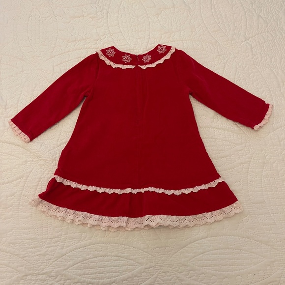 Hanna Andersson Corduroy Red Dress Snow Flake 100 - Picture 5 of 12